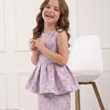 Lilac Duchess Peplum Dress
