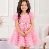 Pink Confetti Ruffle Dress