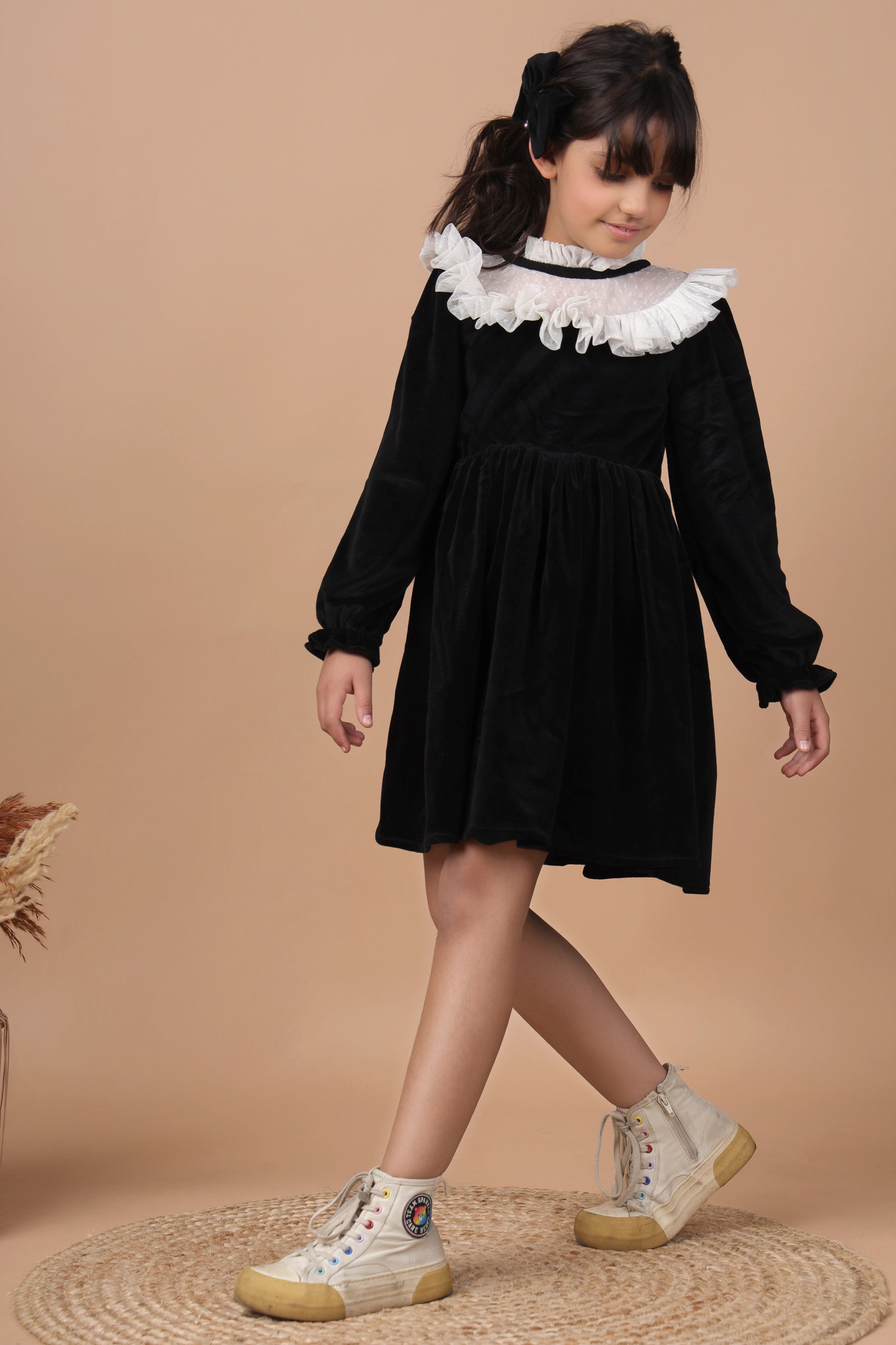 Girls crushed velvet clearance dress