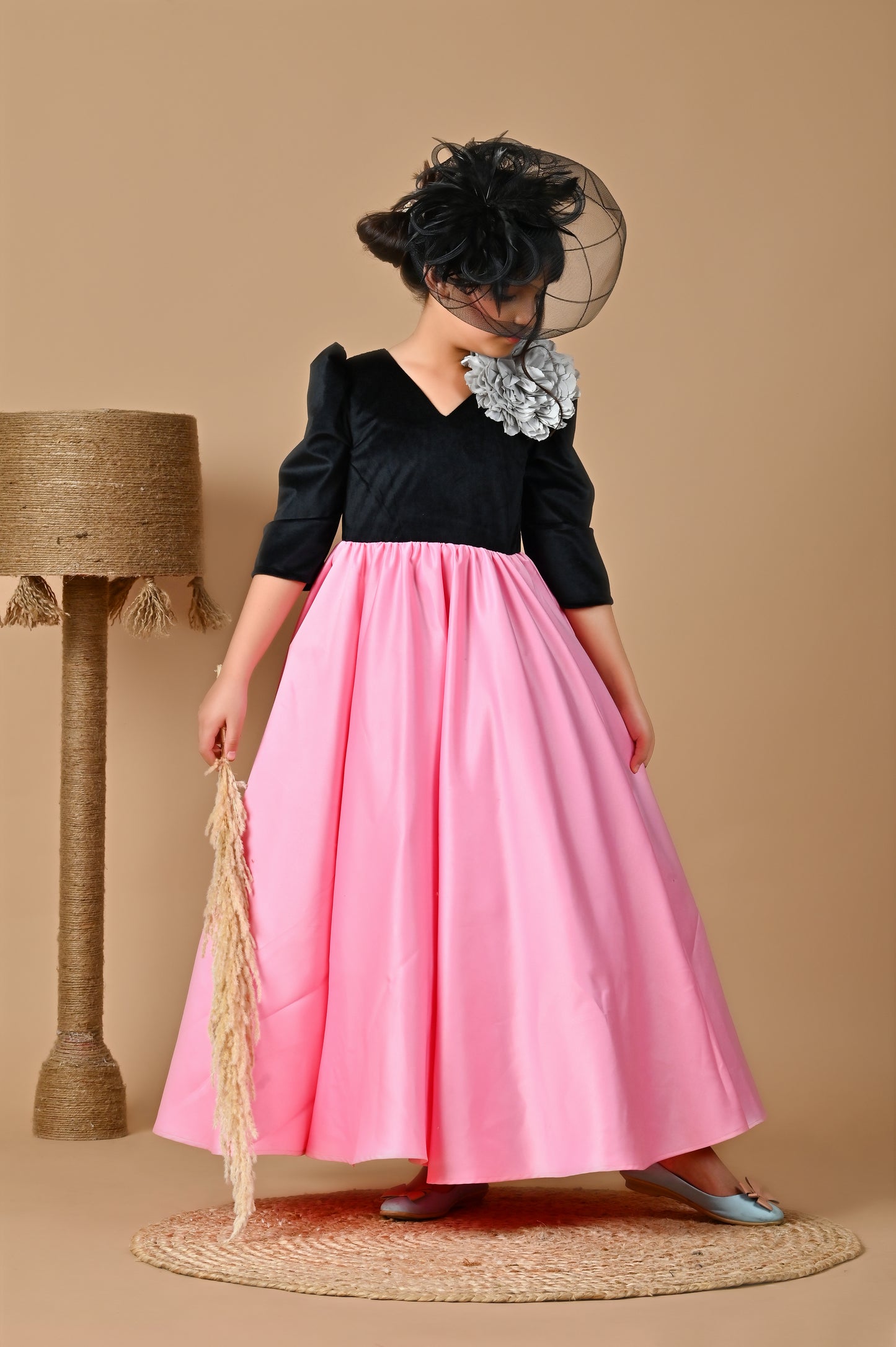 Velvet Ebony Rose Gown