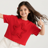 Red 3D Star Tee