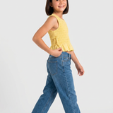 Lime Smocked Top