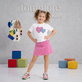 Denim Hearts Top
