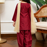 Royal Maroon Gota Suit Set