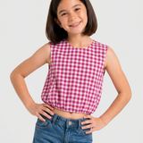 Gingham Balloon Top