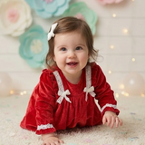 Tiny Crismson Lace Frock