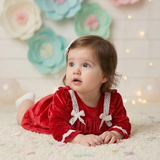 Tiny Crismson Lace Frock