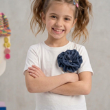 Denim Flower Top
