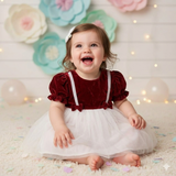 Tiny Maroon Mist Frock