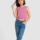 Gingham Balloon Top