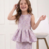 Lilac Duchess Peplum Dress