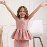 Rose Duchess Peplum Dress