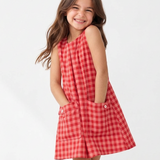 Red Gingham Pocket Dress