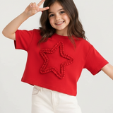 Red 3D Star Tee