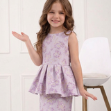 Lilac Duchess Peplum Dress