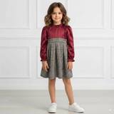 Maroon Melody Checks Party Frock