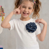 Denim Flower Top