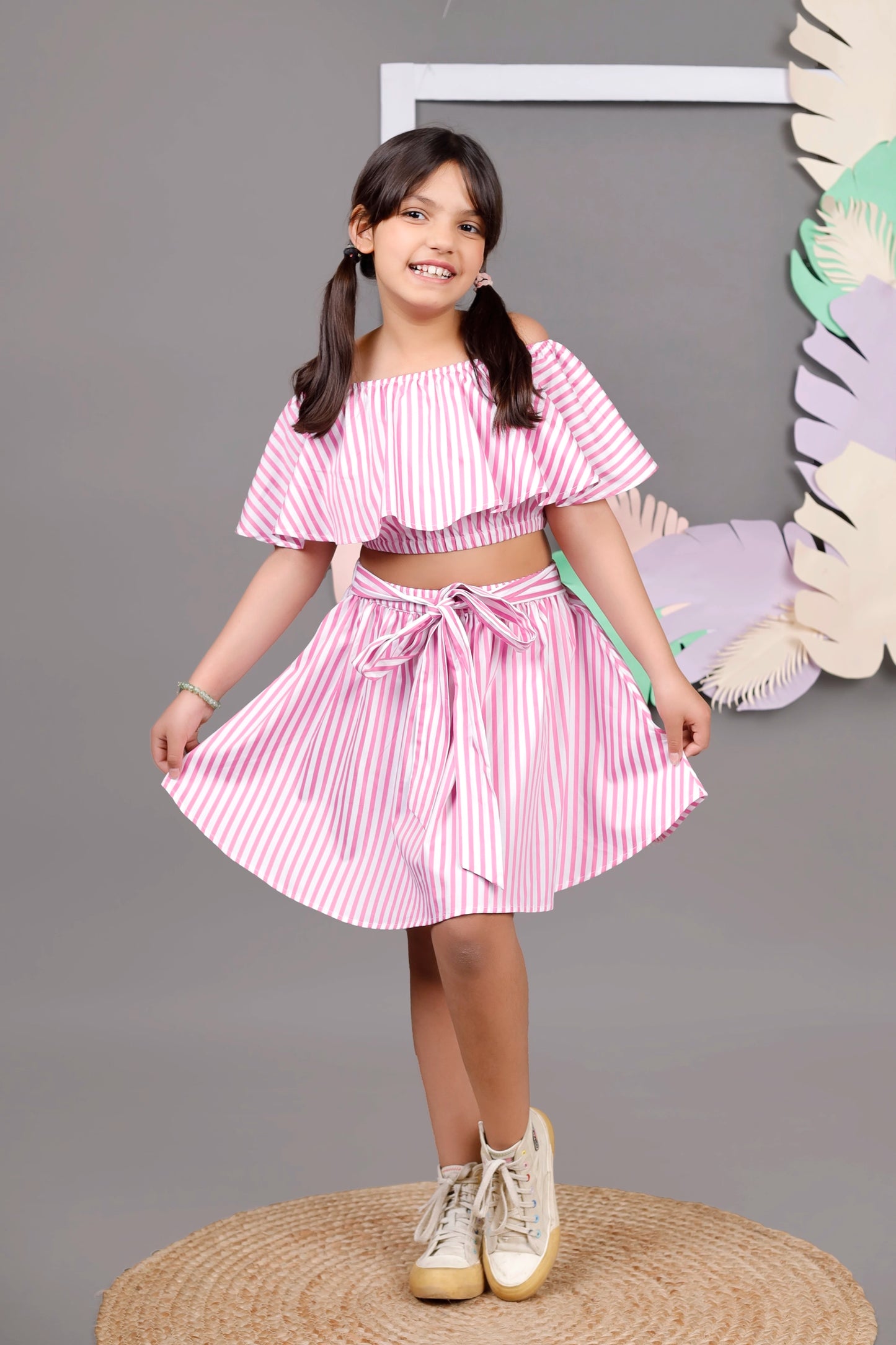 Stripe Diva skirt set