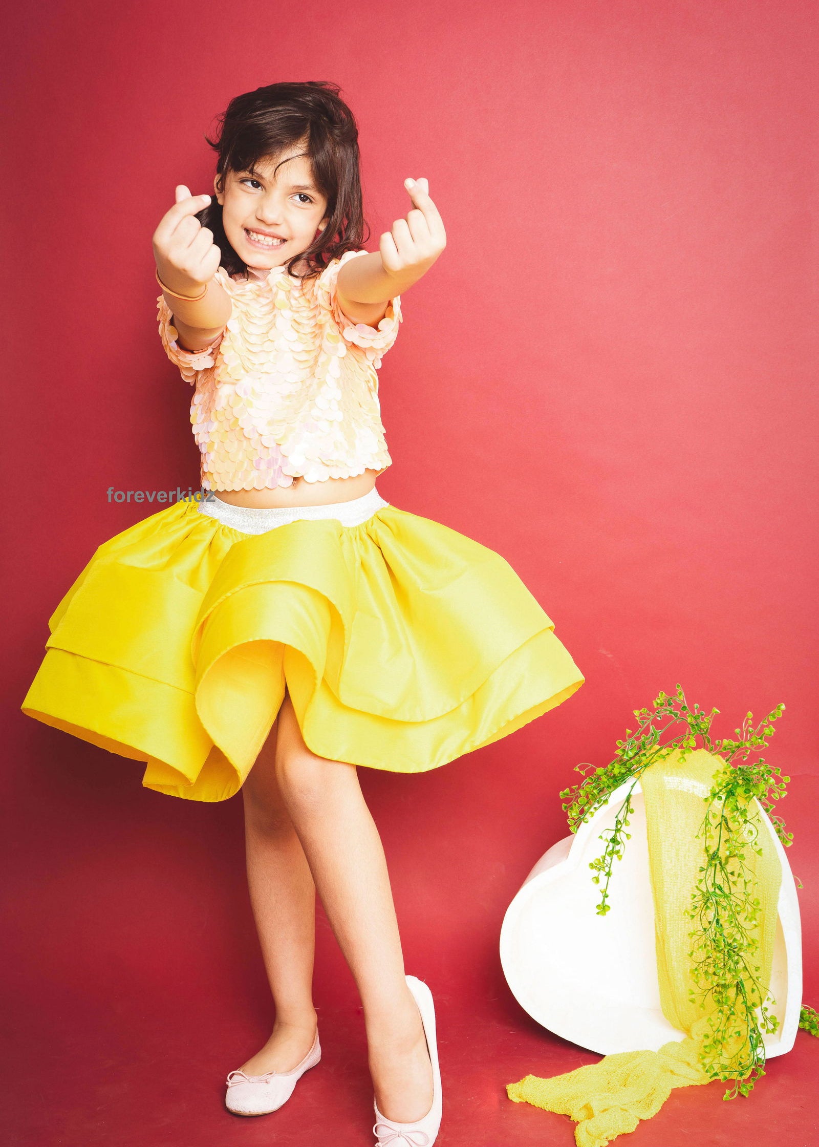 Bedazzled Yellow Skirt Set