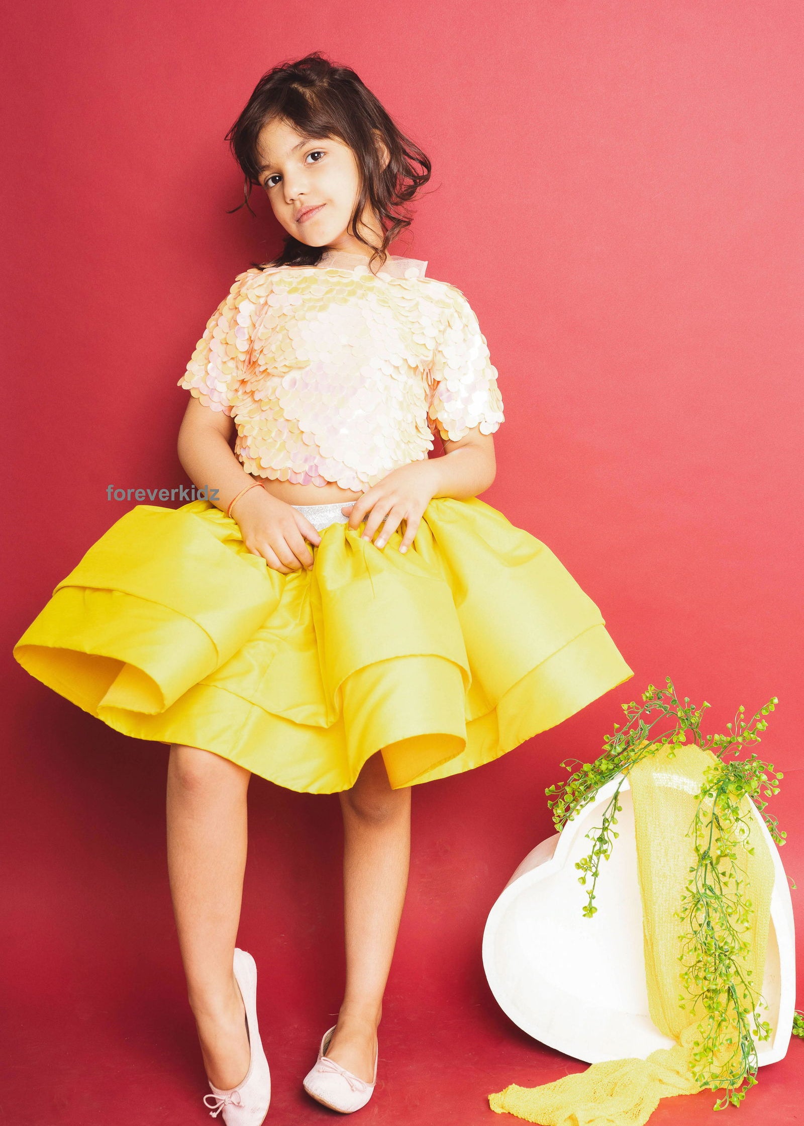 Bedazzled Yellow Skirt Set
