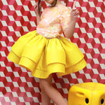 Bedazzled Yellow Skirt Set