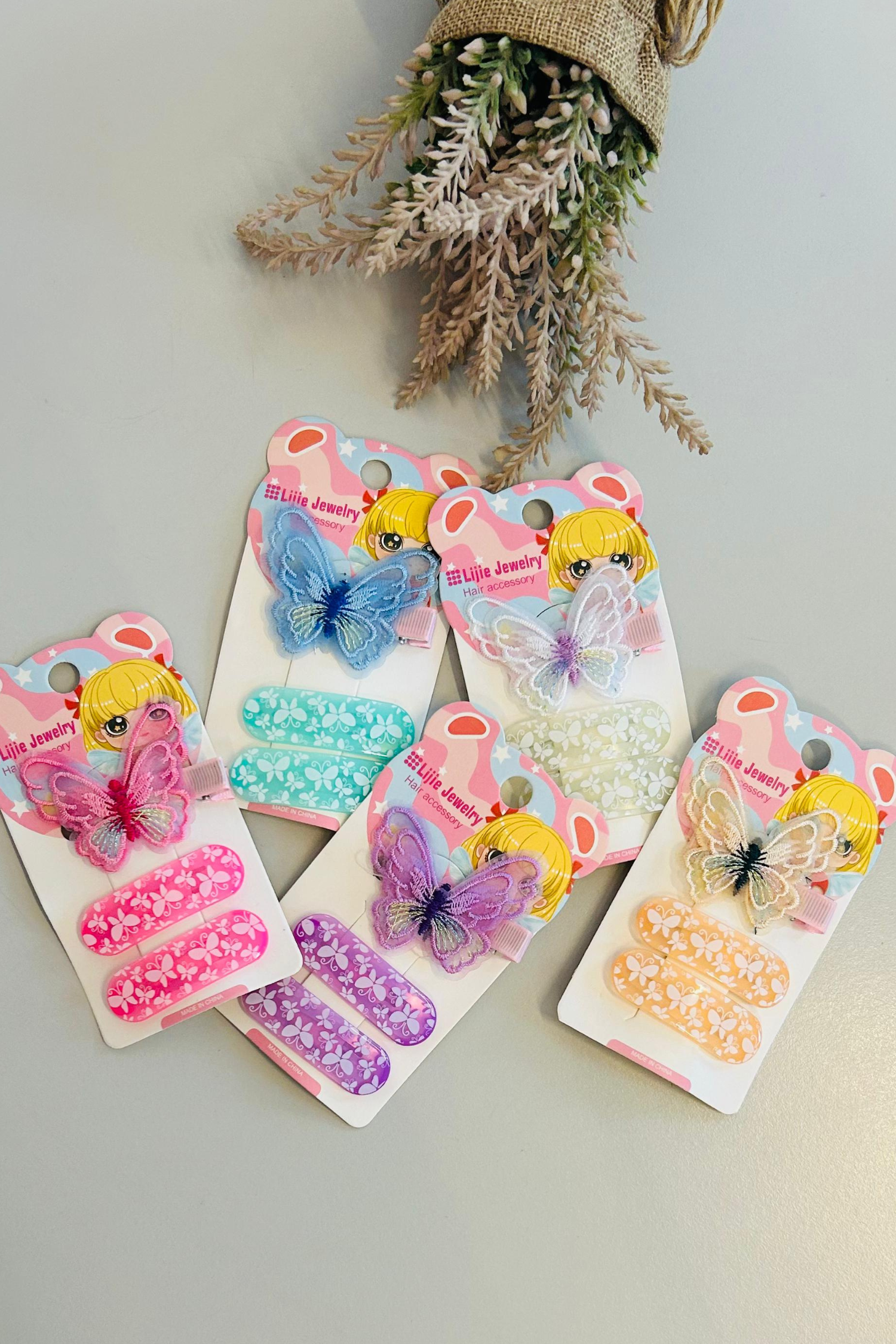 Butterfly Blossom Clip Set