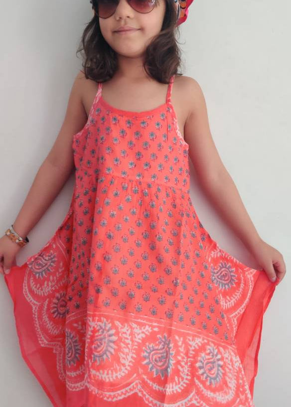 Coral Red Bandana Dress