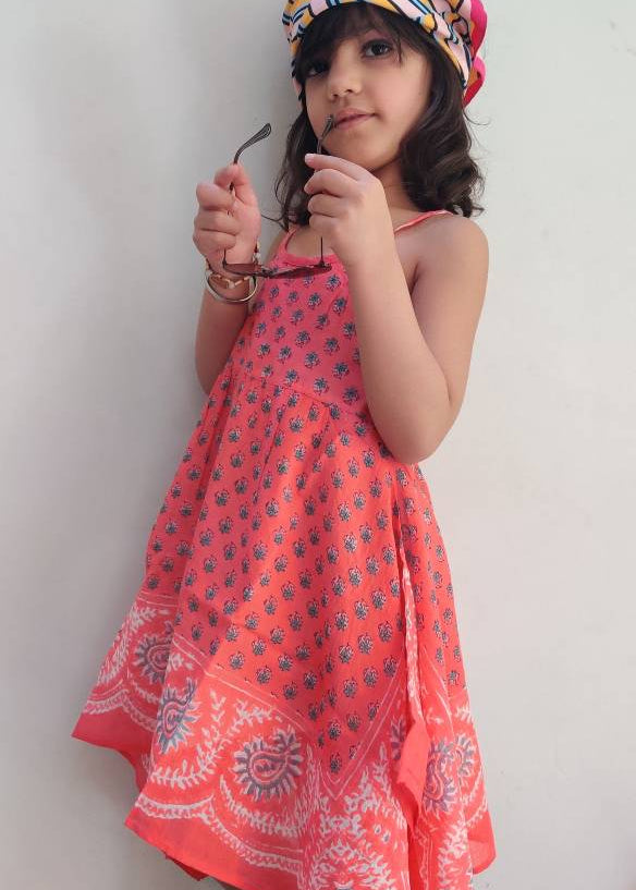 Coral Red Bandana Dress