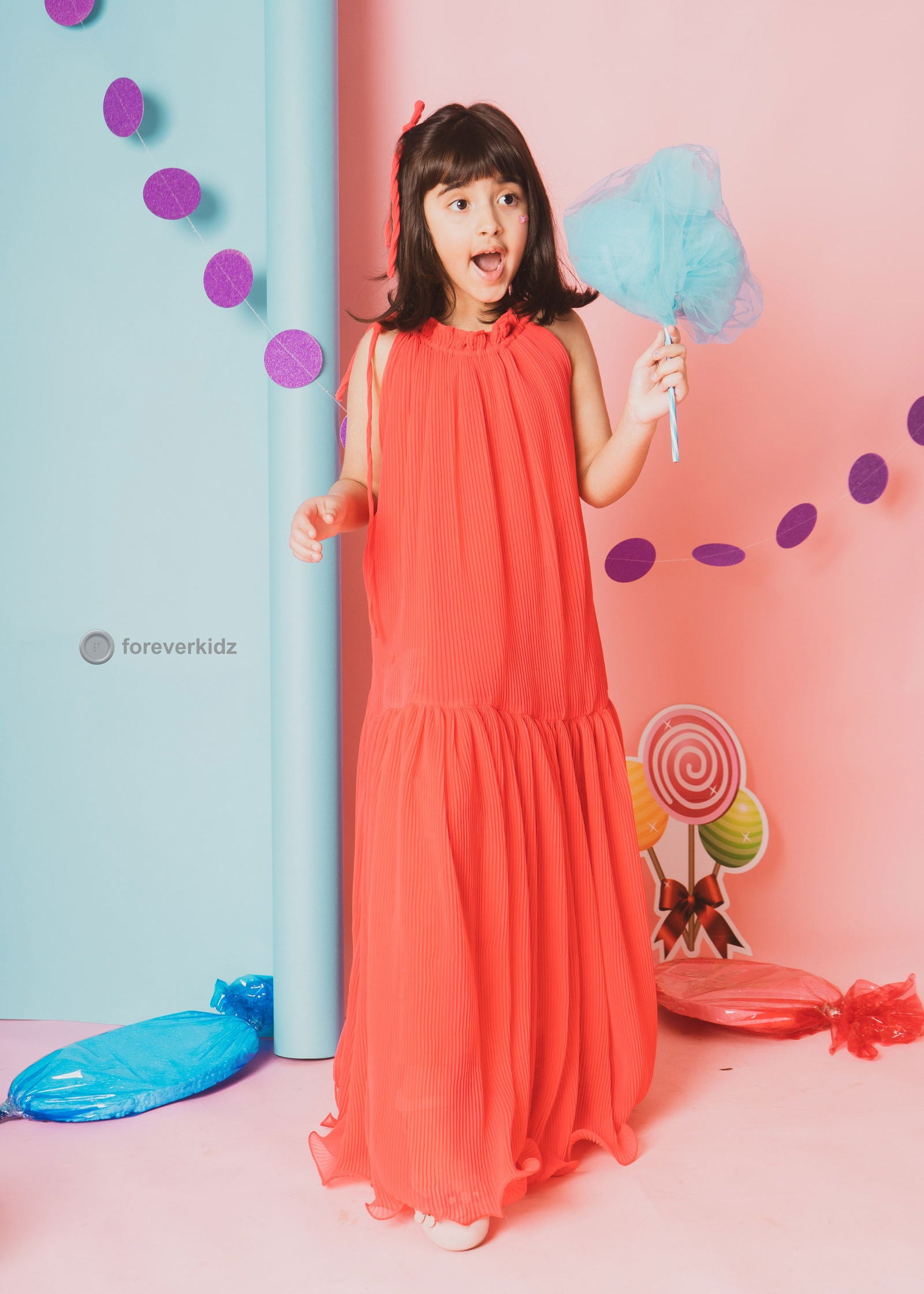 Coral Taffe Maxi Dress