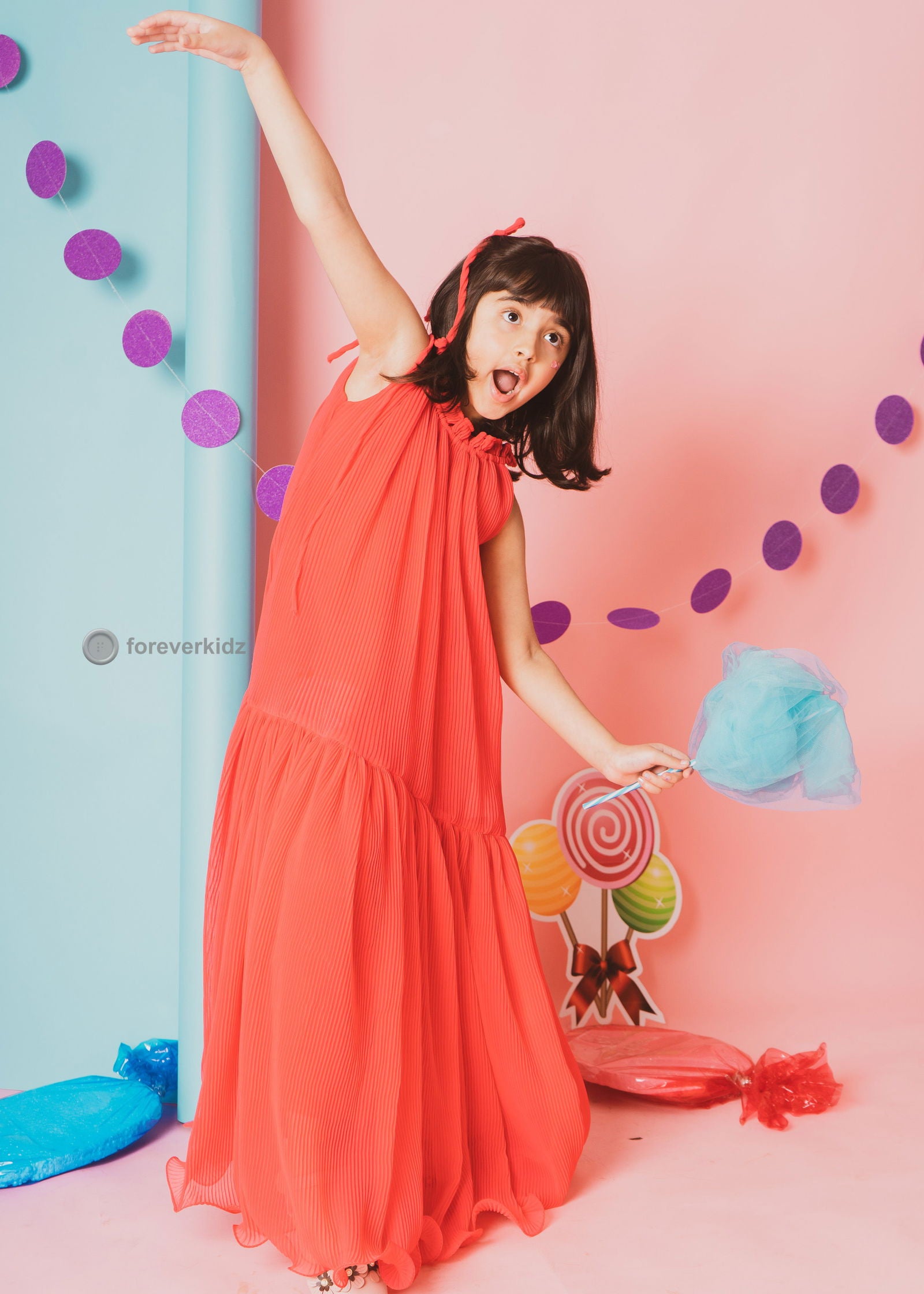 Coral Taffe Maxi Dress