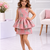 Rose Duchess Peplum Dress