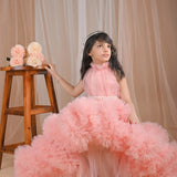 Regal Rose Ruffled Gown