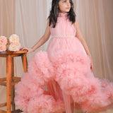 Regal Rose Ruffled Gown