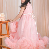 Regal Rose Ruffled Gown