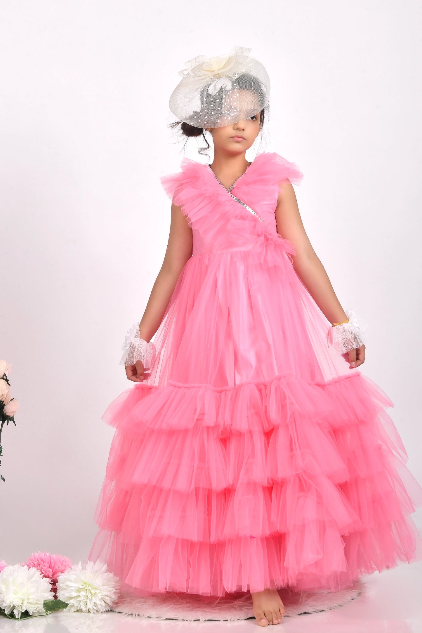 Coral Fantasy Ruffles Gown