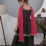 Royal Black Sharara Set