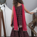 Royal Plum Sharara Set