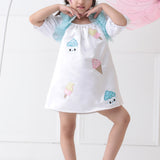 Joyful Sweet Treats Frilly Sleeves Tunic Dress