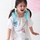 Joyful Sweet Treats Frilly Sleeves Tunic Dress