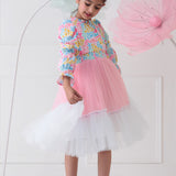Colorful Joy Twirl Ruffles Maxi Dress