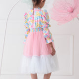 Colorful Joy Twirl Ruffles Maxi Dress