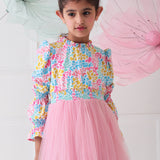 Colorful Joy Twirl Ruffles Maxi Dress