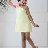 Lemon Pop One Shoulder dress
