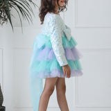 Mermaid Whispers Bow Frilly Dress