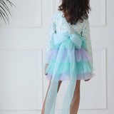 Mermaid Whispers Bow Frilly Dress