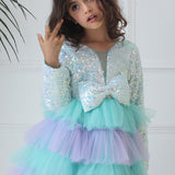 Mermaid Whispers Bow Frilly Dress