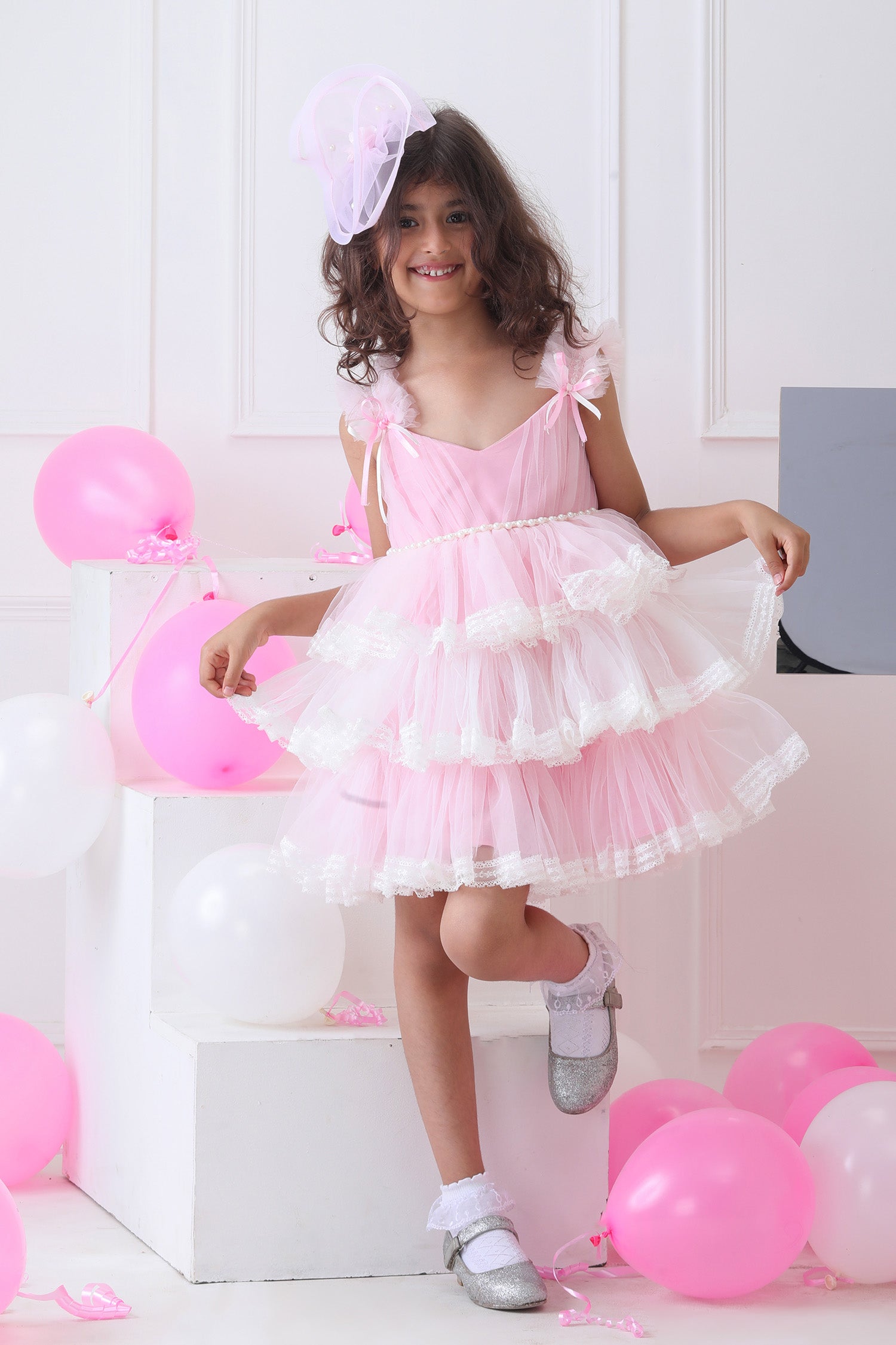 Buy-My Melody Frilly Lace Frock-Birthday Dress for Girls - Pink