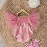 Dusty Rose Ruflles Romper