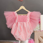 Dusty Rose Ruflles Romper