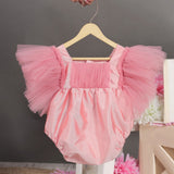 Dusty Rose Ruflles Romper